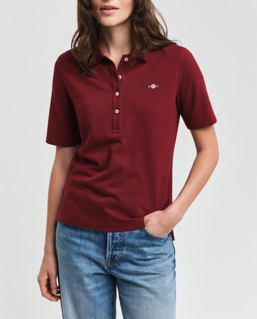 Imagen 0 de Polo de mujer de algodón piqué con corte slim y logo bordado.