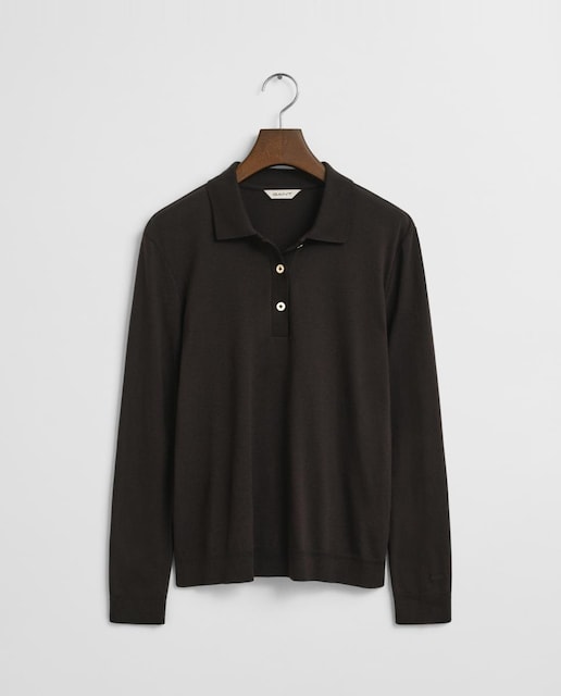 Imagen 0 de camiseta de manga larga de mujer con cuello tipo polo