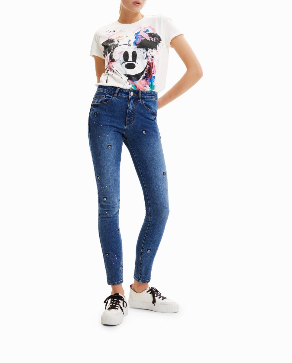 Imagen 0 de Vaqueros Slim push-up Mickey Mouse de mujer