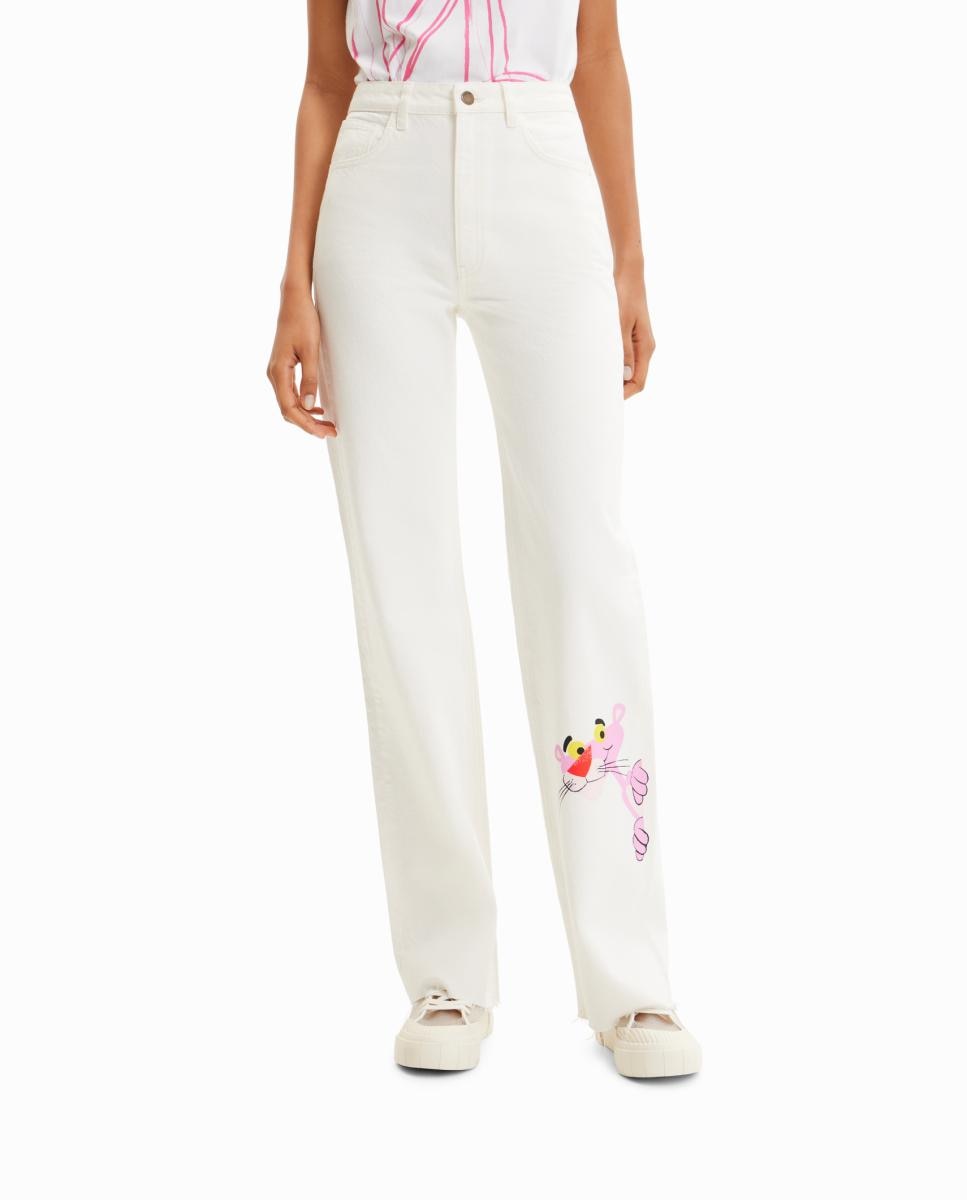 Imagen 0 de Vaqueros Wide leg Pantera Rosa de mujer