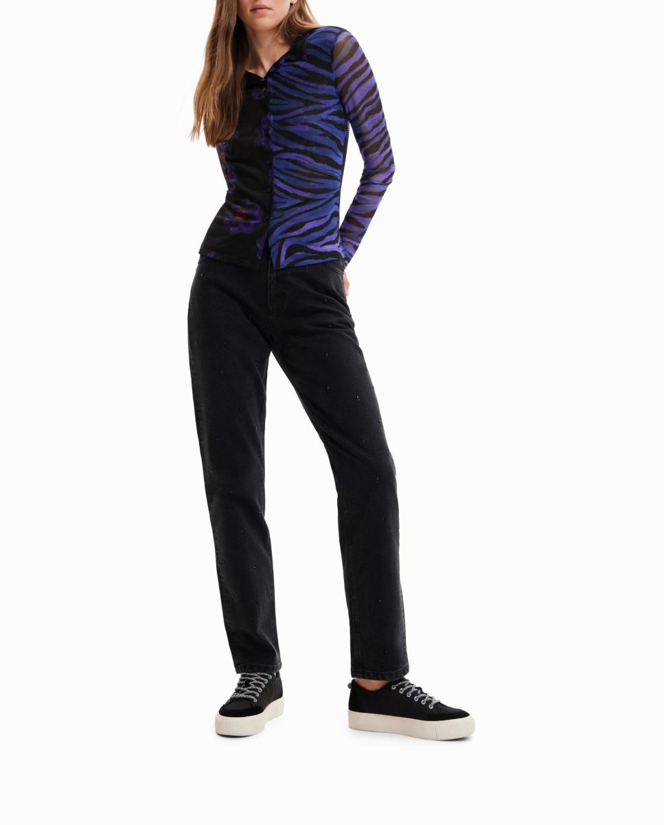 Imagen 0 de Vaqueros Straight strass de mujer