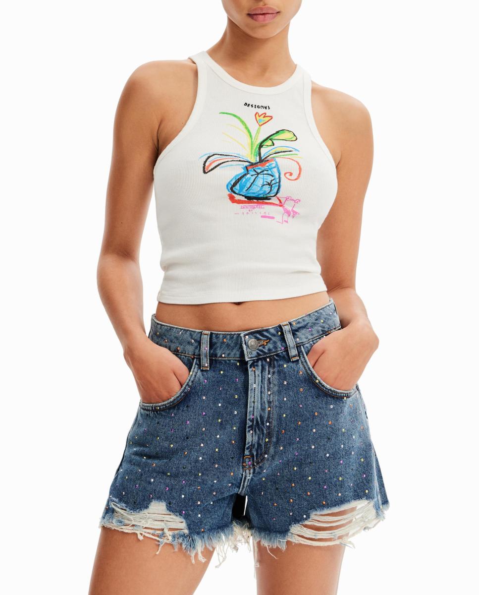 Imagen 0 de Shorts vaqueros tachuelas de mujer