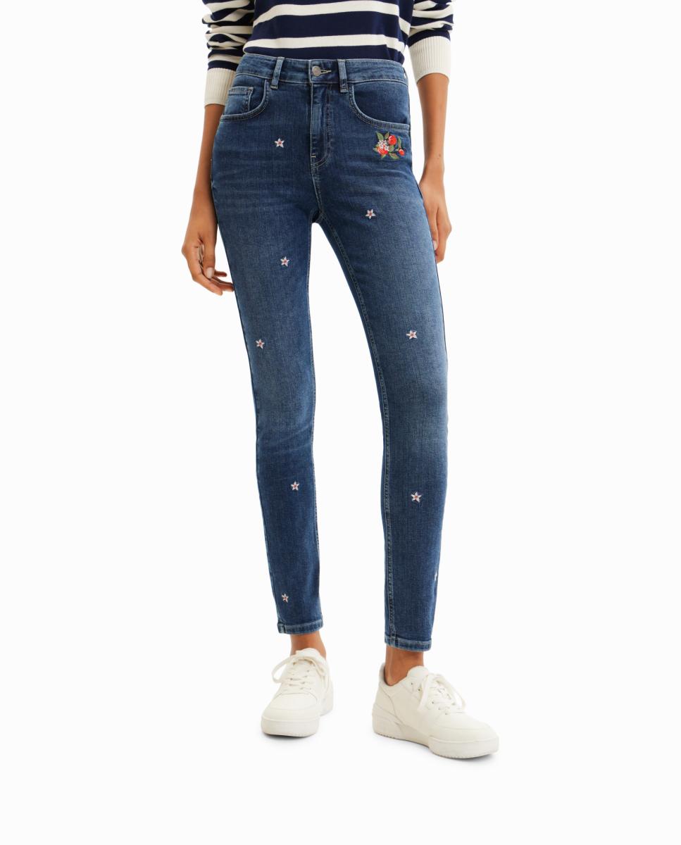 Imagen 0 de Vaqueros Skinny push-up flores de mujer