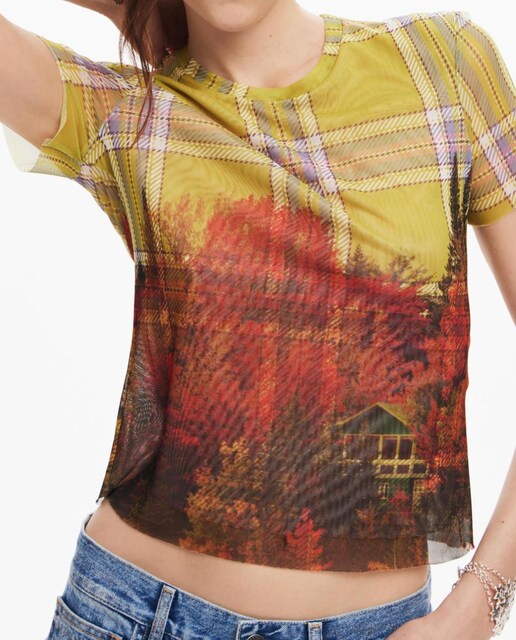 Imagen 0 de Camiseta tul estampado de mujer
