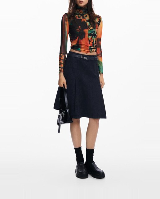 Imagen 0 de Camiseta tul estampada de mujer