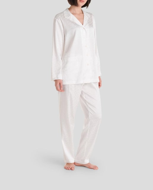 Imagen 0 de Pijama largo de mujer tejido jacquard cuadritos