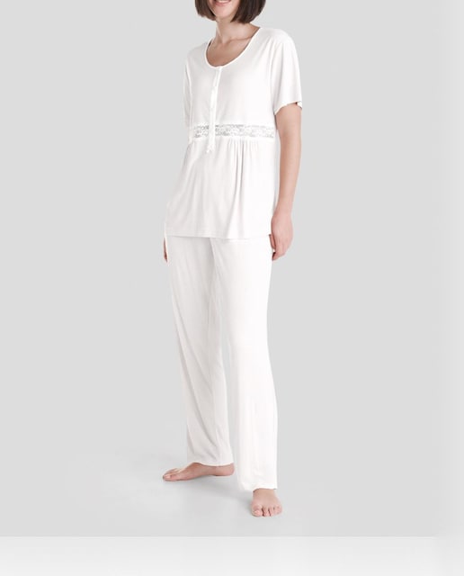 Imagen 0 de Pijama largo de mujer tejido canalé liso