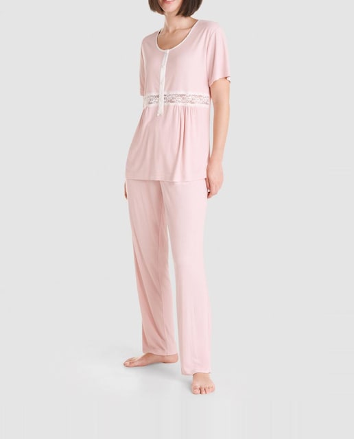 Imagen 0 de Pijama largo de mujer tejido canalé liso