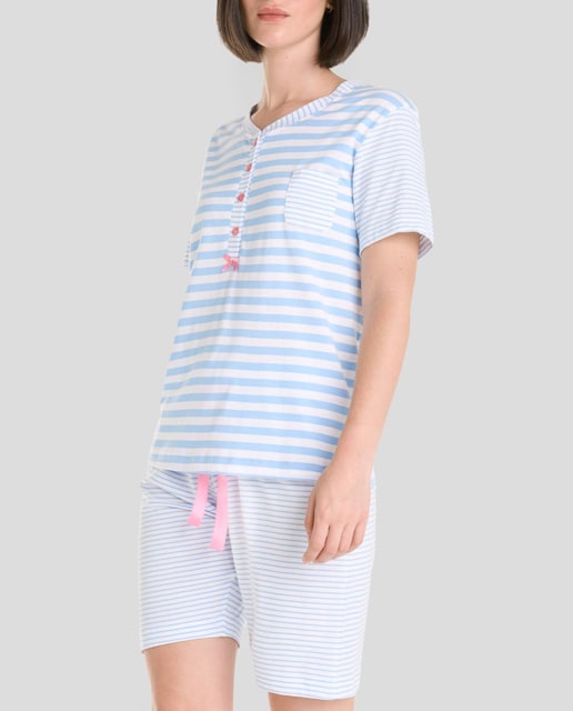 Imagen 0 de Pijama corto de mujer tejido rayas