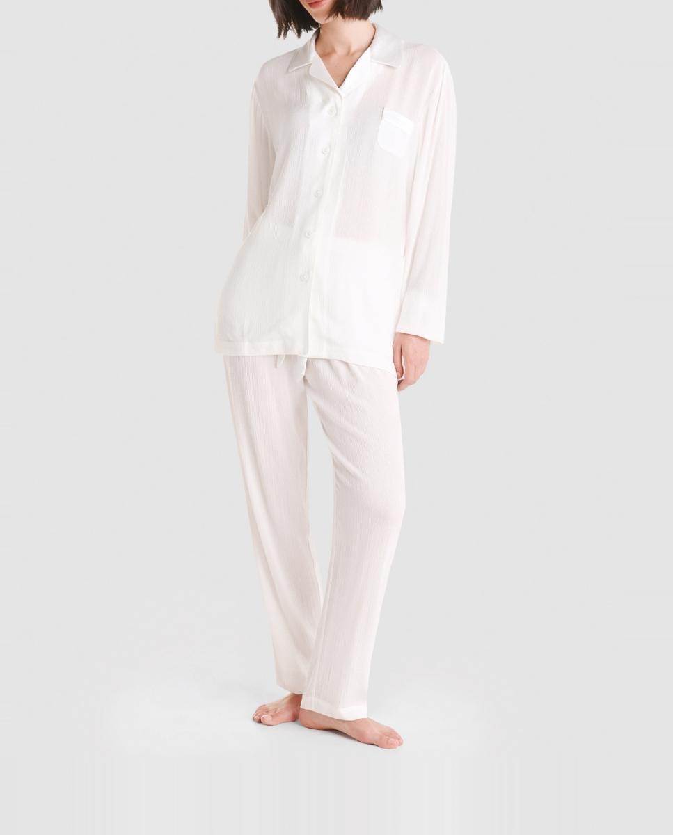 Imagen 0 de Pijama largo de mujer tejido jacquard de viscosa