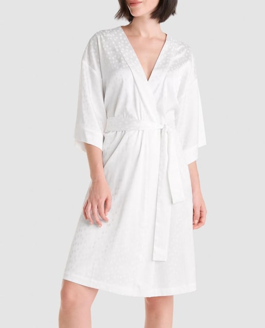 Imagen 0 de Bata corta de mujer tejido jacquard cuadritos