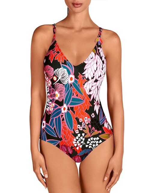 Imagen 0 de Bañador de mujer copa B Eden escote pico estampado posicionado