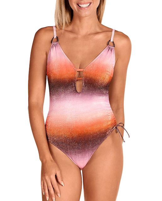 Imagen 0 de Bañador de mujer copa B Miami escotado y con lurex