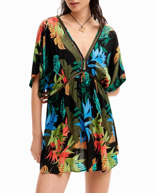 Imagen 0 de Vestido túnica tropical de mujer