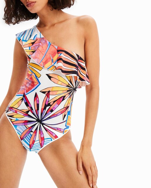 Imagen 0 de Bañador asimétrico volante de mujer