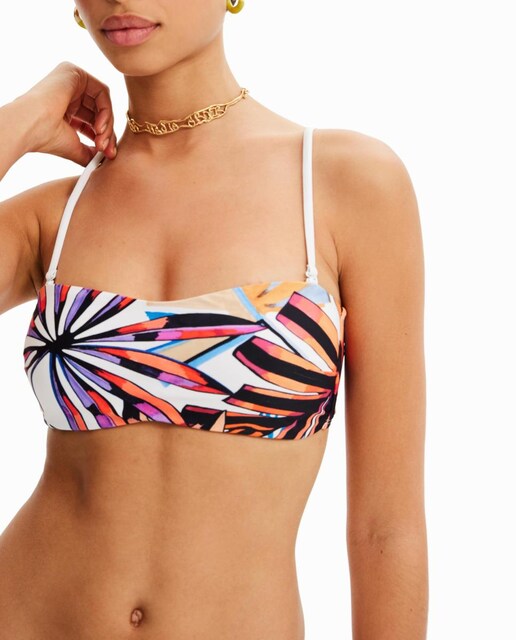 Imagen 0 de Top bikini bandeau tropical de mujer