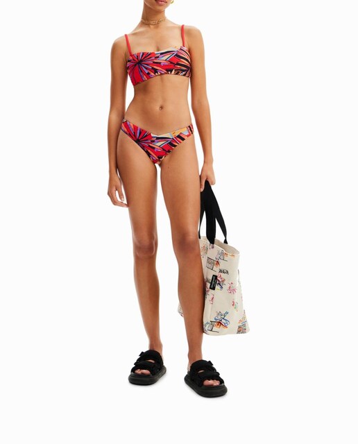 Imagen 0 de Top bikini bandeau tropical de mujer