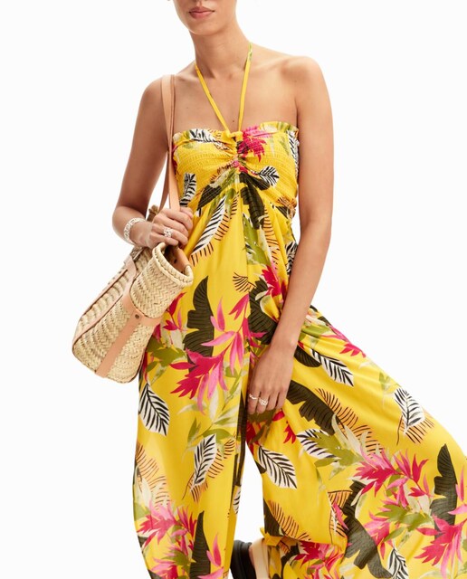 Imagen 0 de Mono largo halter tropical de mujer