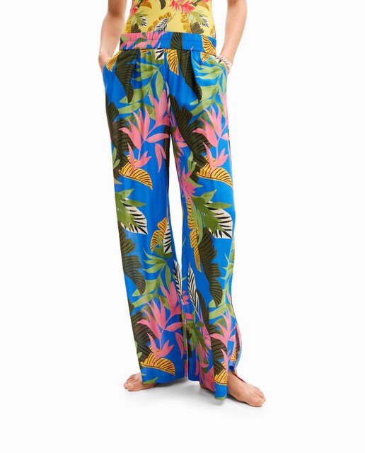 Imagen 0 de Pantalón Wide leg tropical de mujer