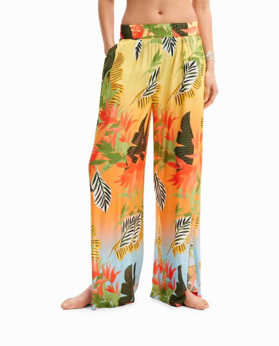 Imagen 0 de Pantalón Wide leg tropical de mujer