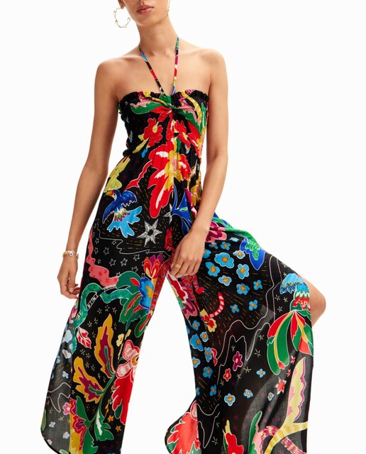Imagen 0 de Mono largo halter dibujos jungla de mujer