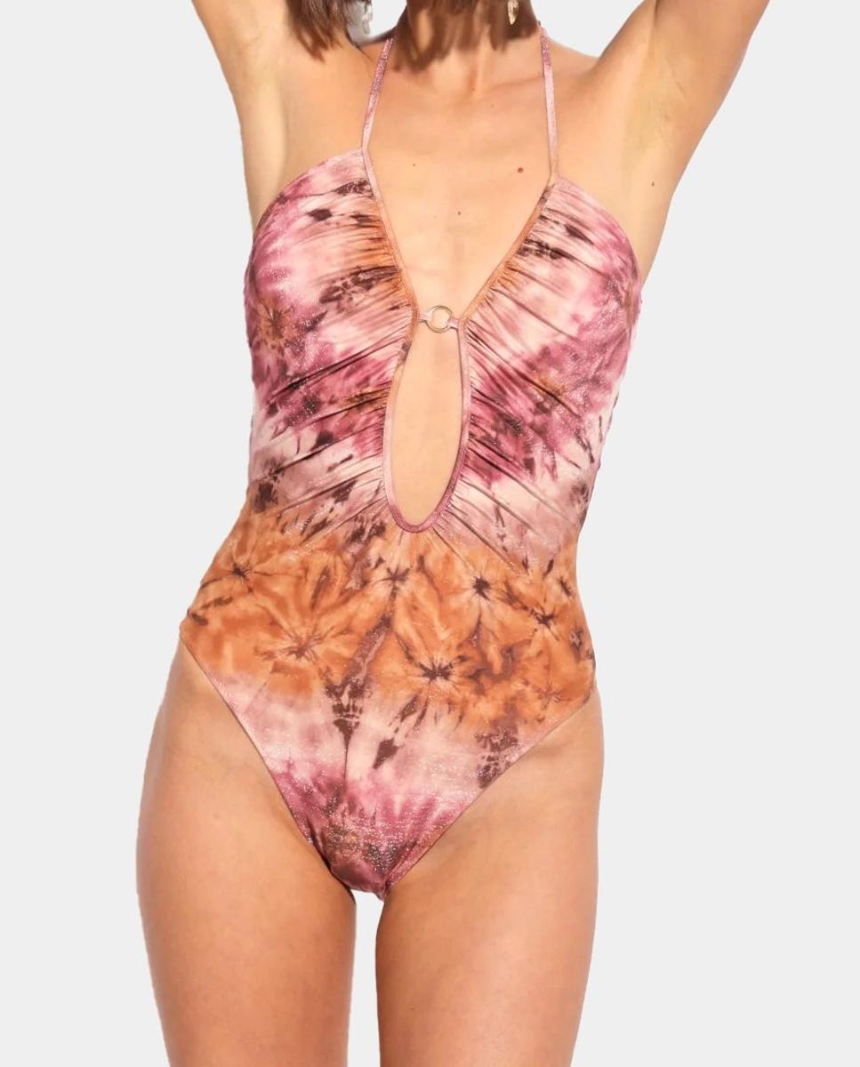 Imagen 0 de Bañador de mujer  bandeau fruncido tie dye