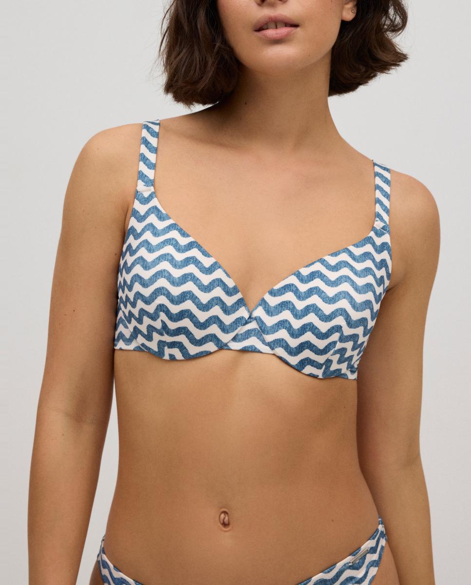 Imagen 0 de Top de bikini con aro con relleno en tejido reciclado