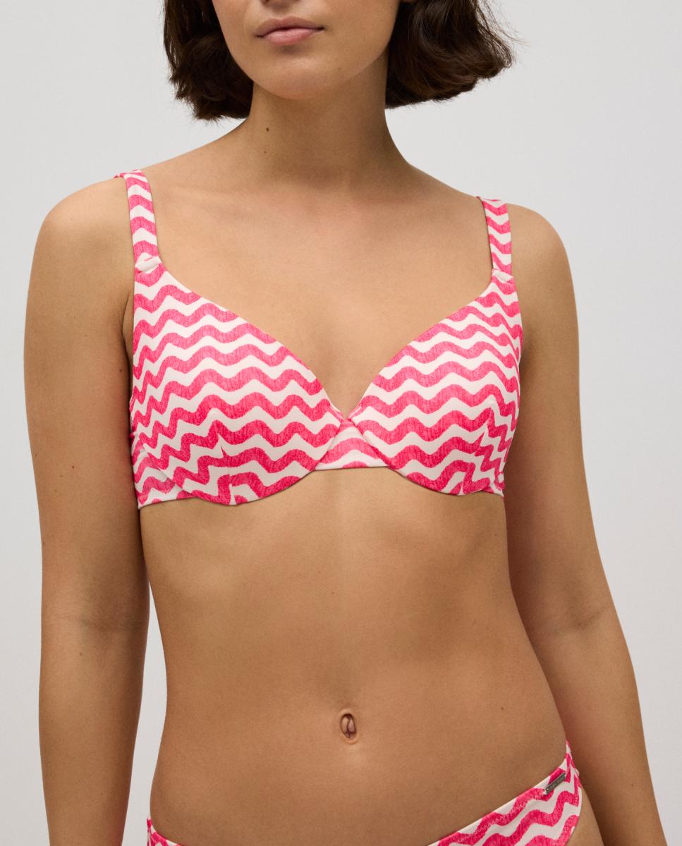 Imagen 0 de Top de bikini con aro con relleno en tejido reciclado