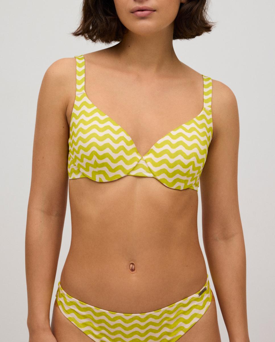 Imagen 0 de Top de bikini con aro con relleno en tejido reciclado