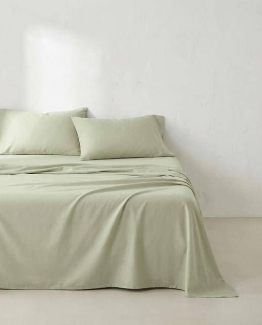 Imagen 0 de Juego de sábanas liso 100% algodón agua