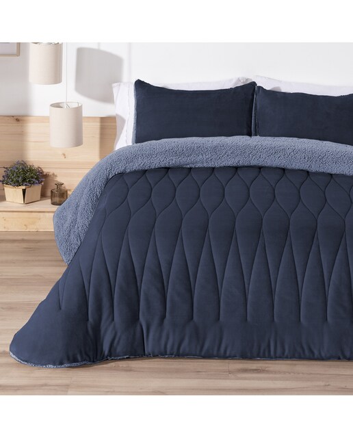 Edredón sherpa geométrico