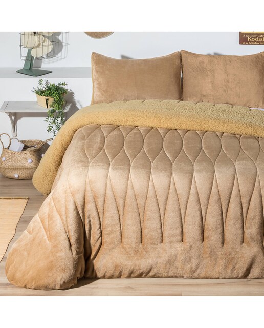 Edredón sherpa geométrico