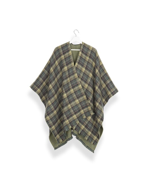 Poncho flecos estampado