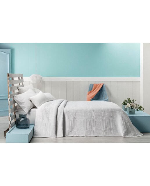 Colcha cubrecama jacquard cuadros