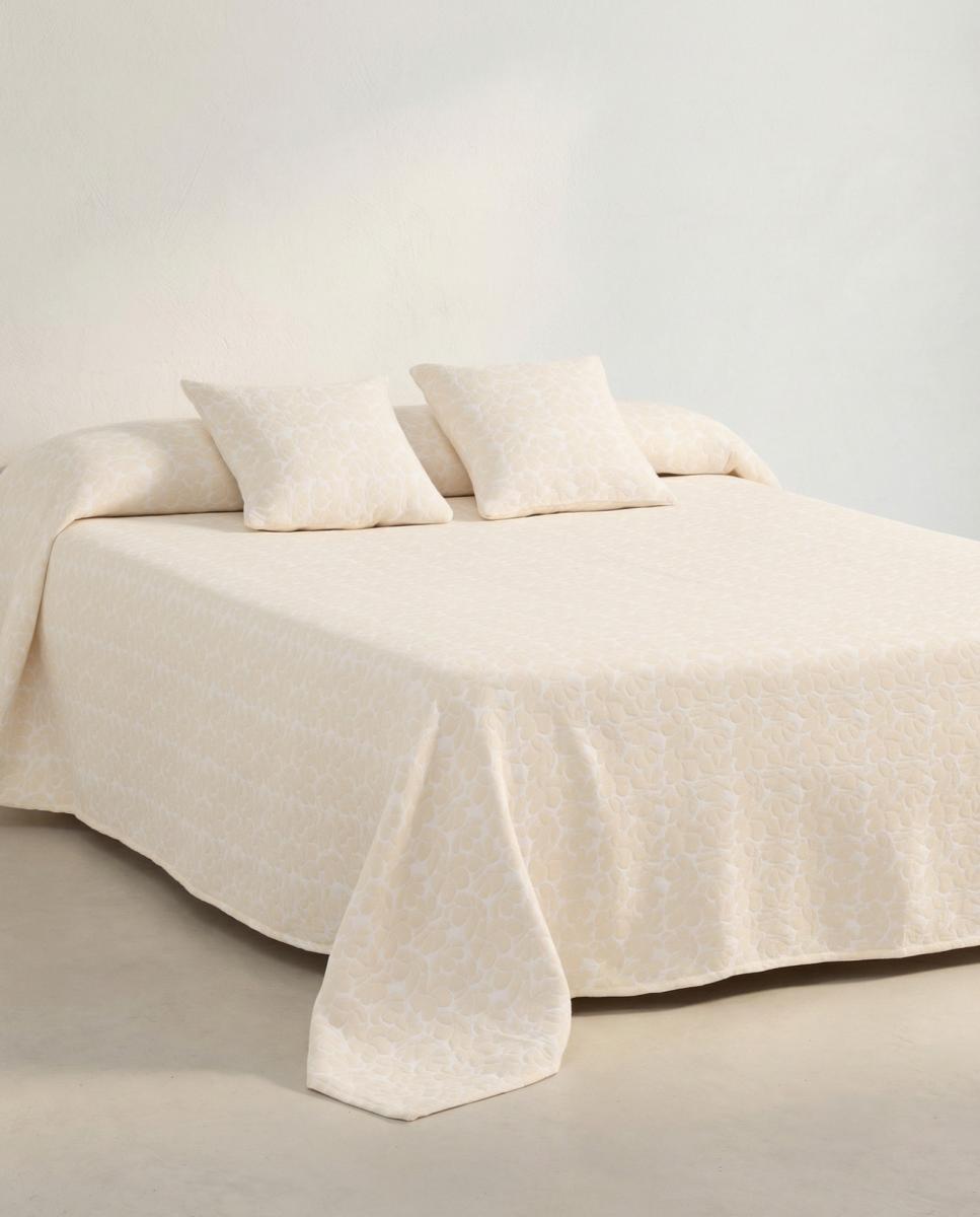 Imagen 0 de Colcha jacquard floral blanco