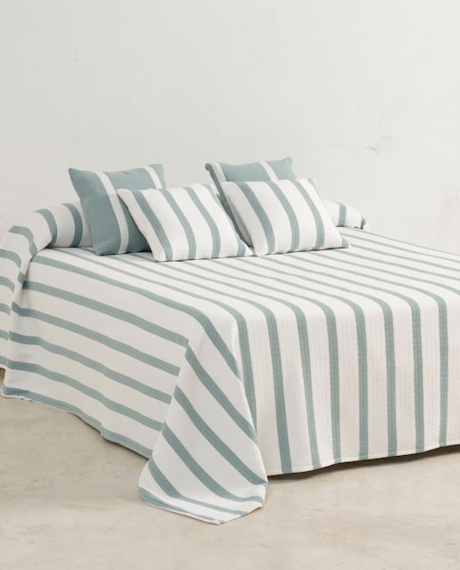 Imagen 0 de Colcha jacquard rayas textura cuadros agua