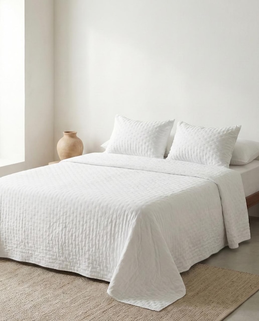 Imagen 0 de Colcha acolchada con funda cojín Blanco