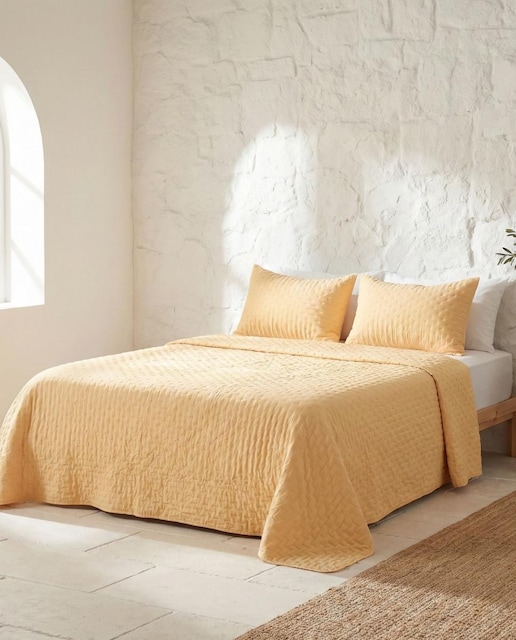 Imagen 0 de Colcha acolchada con funda cojín Mostaza