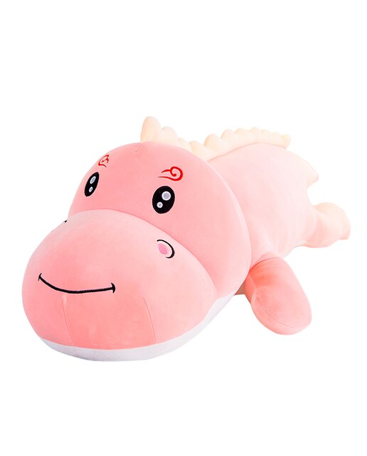 Imagen 0 de Almohada extrasuave y mullida diseño dinosaurio rosa. 50 cm.