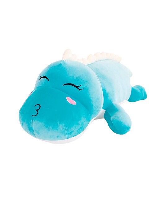 Imagen 0 de Almohada extrasuave y mullida diseño dinosaurio azul. 50 cm.