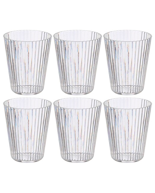 Imagen 0 de Pack 6 vasos de rayas transparentes. 300 ml
