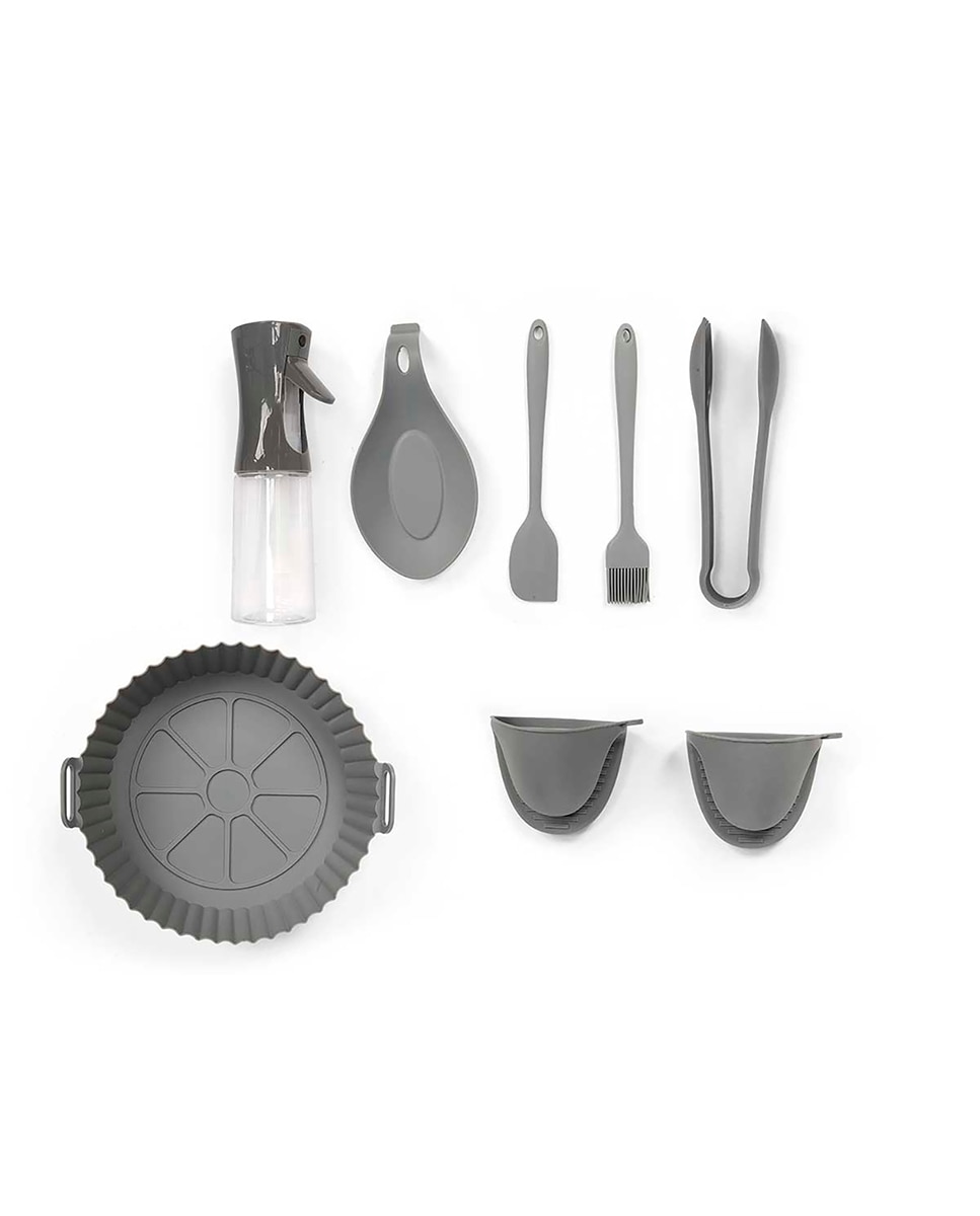 Imagen 0 de Set de 8 utensilios de silicona para freidora de aire.