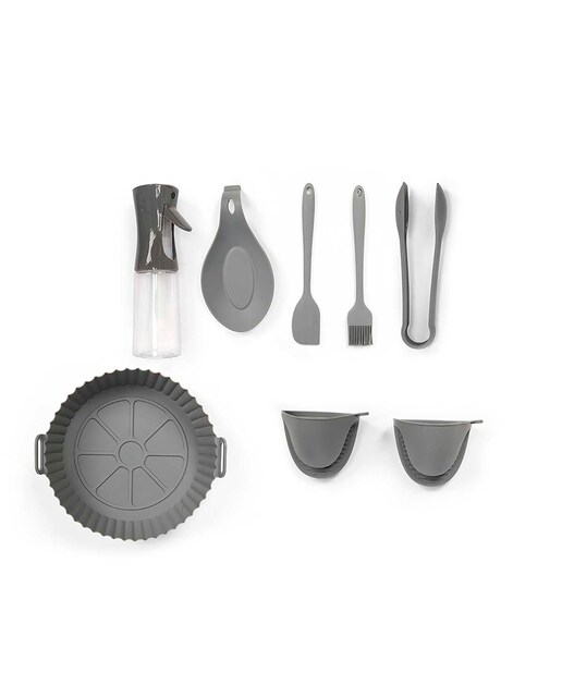 Imagen 0 de Set de 8 utensilios de silicona para freidora de aire.