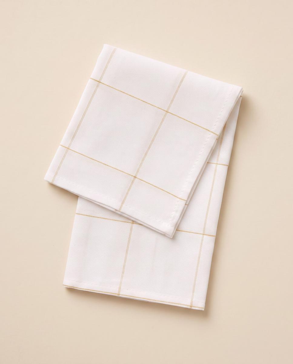 Imagen 0 de Pack 6 Servilletas cuadros tejido oro