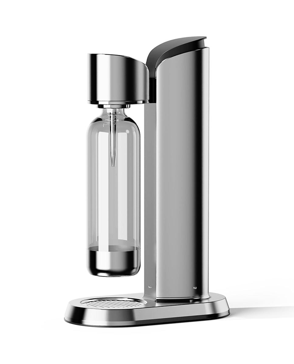 Imagen 0 de Máquina KT-201 para preparar agua con gas y bebidas carbonatadas en casa. Diseño en acero inoxidable. Incluye botella de 1L.