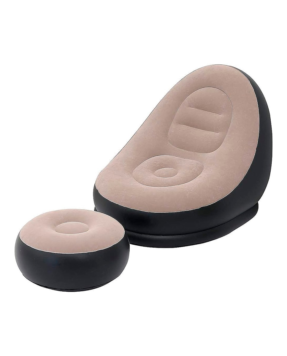 Imagen 0 de Sillón inflable ergonómico con reposapiés, soporta hasta 150 kg e incluye bomba de inflar.