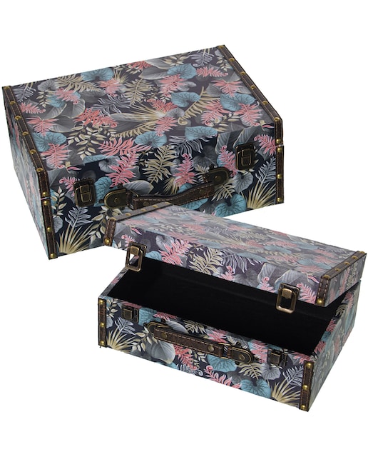 Imagen 0 de Set 2 maletas decoradas madera