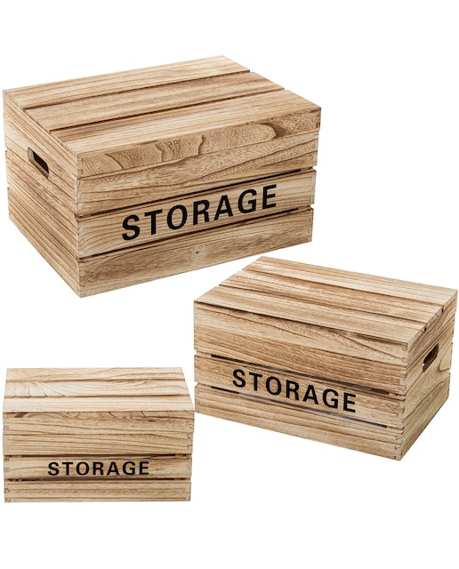 Imagen 0 de Set 3 cajas almacenamiento mad