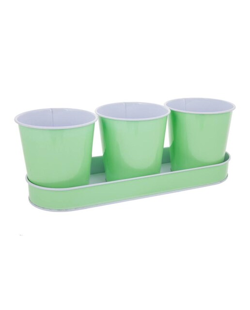 Imagen 0 de Bandeja y cubo de metal set 3