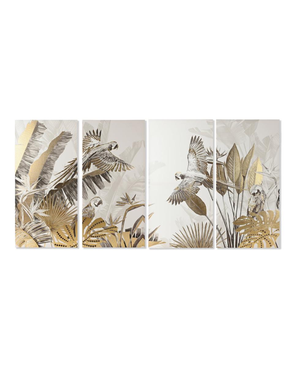 Imagen 0 de Cuadro set 4 lienzo ps 280x3,2x140 tropical